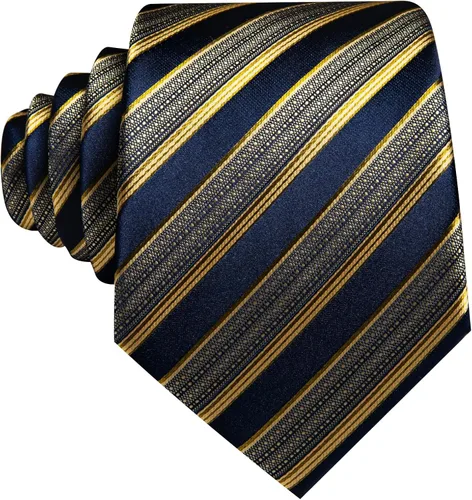 Miniatura 66 de Barry.Wang Juego de corbatas para hombre, corbata de seda a rayas, tejido a cuadros, gemelos formales, negocios, boda