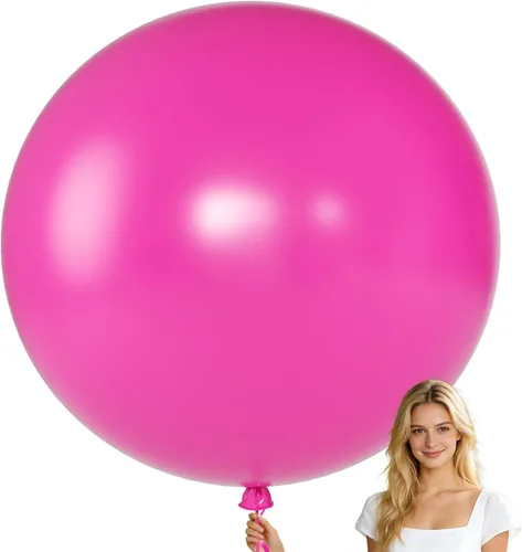 Miniatura 40 de KALOR Globos gigantes retro azul brumoso de 36 pulgadas, paquete de 6 globos de látex grandes redondos retro azul brumoso para aniversario