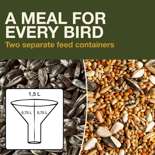 Miniatura 6 de SWISSINNO Comedero para pájaros – Comedero colgante para pájaros sin desorden para exteriores – Smart Birds Davos a prueba de derrames, cardenales