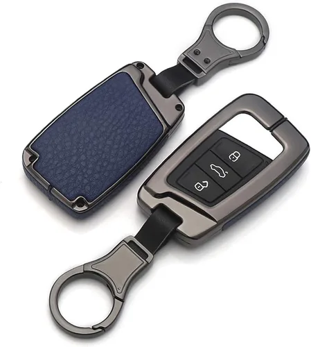 Miniatura 10 de SANRILY Funda de metal para llavero Volkswagen para Volkswagen para VW Tiguan 2016-2018 Magotan Passat B8 B7 Skoda Superb A7 Llavero remoto sin Negro