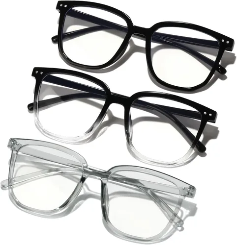 Miniatura 11 de GFUIARA - Lentes para bloquear luz azul para mujeres y hombres, gafas de moda cuadradas con bloqueo azul, lentes