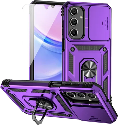 Miniatura 14 de Funda para Samsung Galaxy A16 5G con cubierta para lente de cámara, protector de pantalla HD, doble capa de grado militar, probada contra caídas