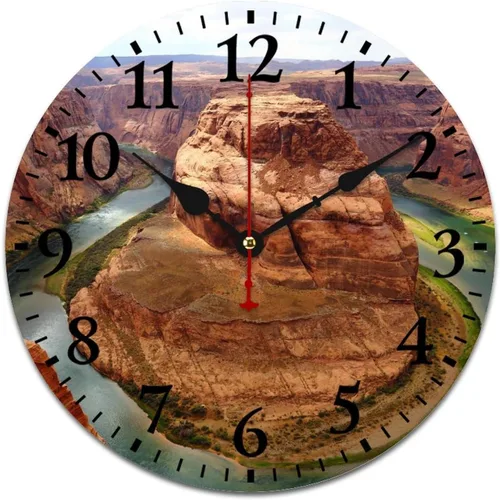 Miniatura 18 de Reloj de pared Monument Valley - Reloj de pared redondo de madera rústica, silencioso y sin tictac, Arizona Rock Red Southwest Tourism Relojes