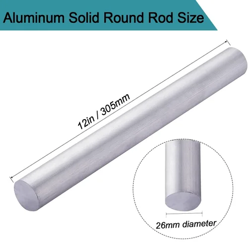 Miniatura 4 de 1" aluminio 6061 redondo Rod 12" largo, 1" diámetro sólido T6511 nueva barra de torno Stock