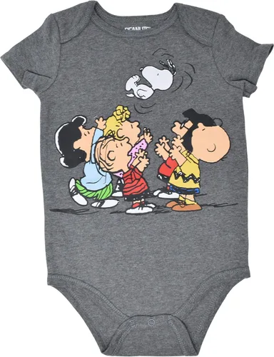 Miniatura 5 de Peanuts Snoopy - Paquete de 4 mamelucos para bebés - Charlie Brown Woodstock Joe Cool, Marrón