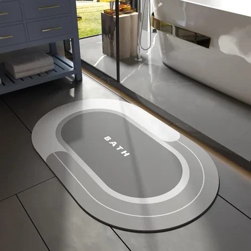 Miniatura 28 de MontVoo Alfombra de baño antideslizante, de secado rápido, resistente a las manchas para el suelo del baño, alfombra de ducha de fácil cuidado
