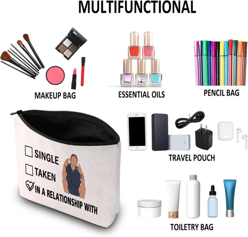 Miniatura 4 de G2TUP Programa de televisión inspirado regalo Bule maquillaje bolsa R P Fan bolsa de cosméticos R P Merch, Beige