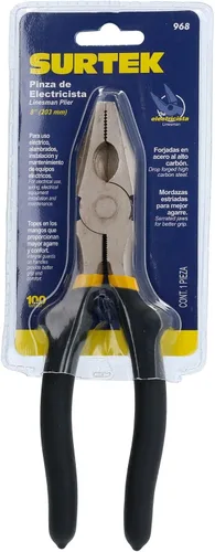Miniatura 5 de SURTEK Alicates Lineman - Alicates para electricista de 8 pulgadas con cortador de alambre lateral y construcción de acero forjado - 968