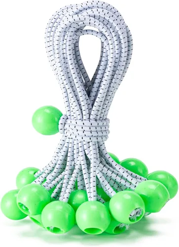 Miniatura 16 de Paquete de 30 cuerdas elásticas con bola, cuerdas elásticas resistentes de 4 pulgadas, lona de toldo con bolas elásticas para amarre de dosel
