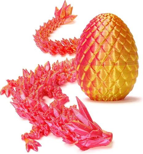 Miniatura 7 de Zobetro Dragón Impreso en 3D con Huevo Sorpresa, Dragón de Cristal Articulado en Huevo, Juguetes de Escritorio Fidget de Dragón Ejecutivo, Regalos