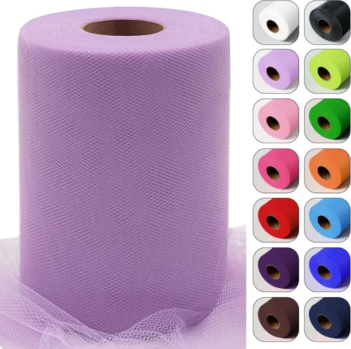 Miniatura 8 de Rollos de tela de tul verde ácido de 6 pulgadas por 100 yardas (300 pies) Cinta de tul para tutú, falda, envoltorio de regalo, decoración de boda