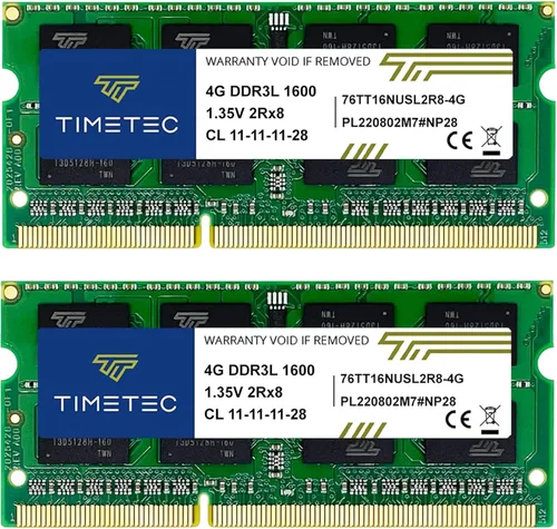 Miniatura 18 de Timetec Premium Kit de memoria Ram de 16 GB (2 x 8 GB) DDR3L/DDR3 1600 MHz PC3L-12800 no ECC sin búfer 1,35 V/1,5 V CL11 2 Rx8 doble rango 204 pines