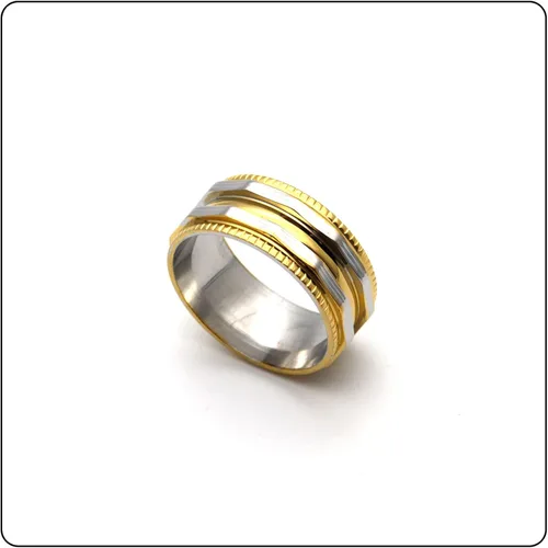 Miniatura 6 de Anillo de banda irregular de acero inoxidable de moda