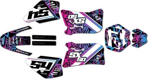 Miniatura 11 de Kit de gráficos para KTM 50SX MINI SX50 (1998-2001) Serie Cyrus Rosa 16 Mil - Adhesivos para moto Dirt Pit Bike Motocicleta, accesorios de motocross