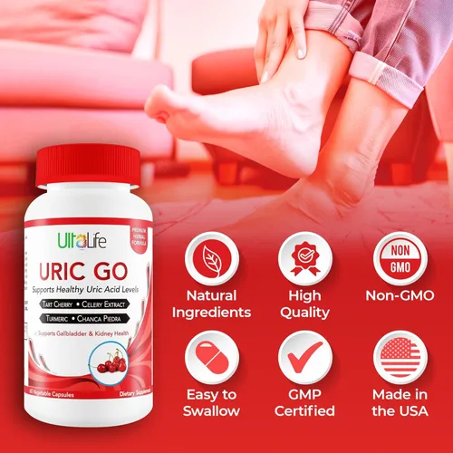 Miniatura 5 de URIC GO - Suplemento de apoyo de limpieza de ácido úrico para G.O.U.T - Fórmula desintoxicante de limpieza renal natural Chanca Piedra, semillas