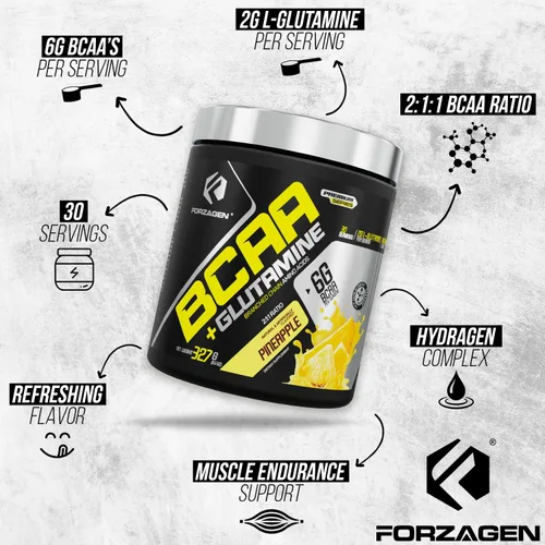 Miniatura 6 de Forzagen BCAAS Aminoácidos en polvo con glutamina BCAA en polvo, suplementos de aminoácidos de cadena ramificada, BCAA Lean Energy Pre Entrenamiento
