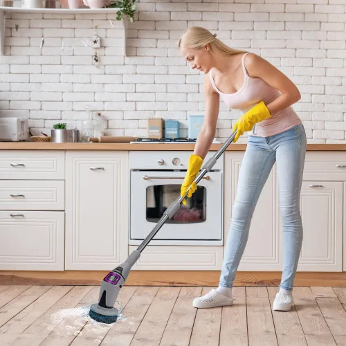 Miniatura 6 de Limpiador eléctrico giratorio 10 en 1, cepillo de limpieza eléctrico para baño, 10 cabezales de repuesto, cepillo de limpieza inalámbrico con brazo