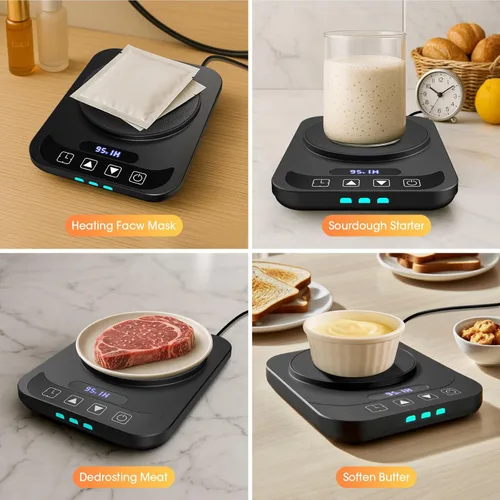 Miniatura 8 de Calentador básico de masa madre, control preciso de termostato de 1 ° F (70-100 °F), tapete de calentamiento de masa madre, calentamiento Negro