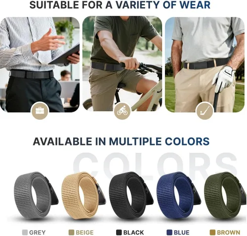 Miniatura 7 de Cinturón táctico para hombre, de liberación rápida, estilo militar, para senderismo, trabajo, deportes, cinturón ajustable y transpirable