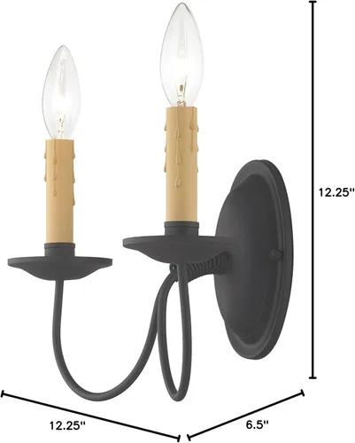 Miniatura 8 de Livex Lighting 4452-04 Heritage 2 Aplique de pared negro claro