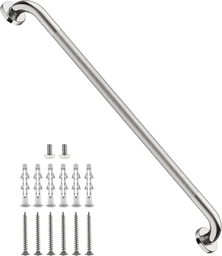 Miniatura 22 de Barra de agarre antideslizante para ducha de 24 pulgadas, acabado blanco frotado con aceite, diámetro de 1.25", Barra de agarre para baño Munzong