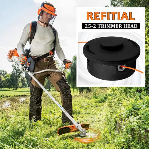 Miniatura 2 de Paquete de 2 cabezales de recortadora de cuerda de alimentación de 25-2 golpes 4002 710 2191 - para Stihl AUTOCUT FS44 FS55 FS56 FS70 FS80 FS90