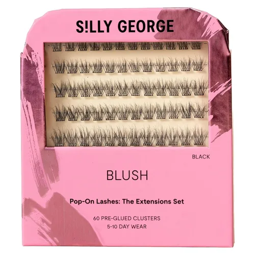 Miniatura 15 de Silly George - Pestañas Pop-On - Extensiones de pestañas falsas pre-pegadas DIY de 1 paso, aspecto natural, negras - rosadas, juego de 5-7 pares