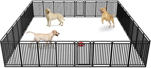 Miniatura 14 de Corralito para perros versión gruesa, vallas de 32 pulgadas para el patio, corral portátil para perros grandes, medianos y pequeños, parque