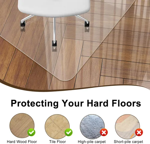 Miniatura 4 de Tapete para silla de oficina para suelos duros, 36 x 48 pulgadas, tapete transparente para silla de 0.079 in de grosor con 4 almohadillas