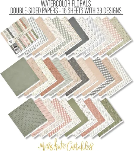 Miniatura 4 de Paquete de papel de patrón – Acuarela Florales – Papel de álbum de recortes de 12 x 12 pulgadas, 12 x 12 pulgadas, diseño floral de álbumes