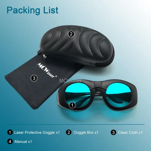 Miniatura 8 de MCWlaser Gafas de seguridad láser 680-1100nm OD7+; YAG, módulo láser infrarrojo y luz fría gafas láser de protección ocular para 755nm, 808nm