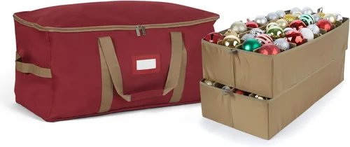Miniatura 35 de Covermates Keepsakes Bolsa de almacenamiento ajustable para adornos, poliéster resistente, separadores acolchados y bandejas FlexGrid, organizador