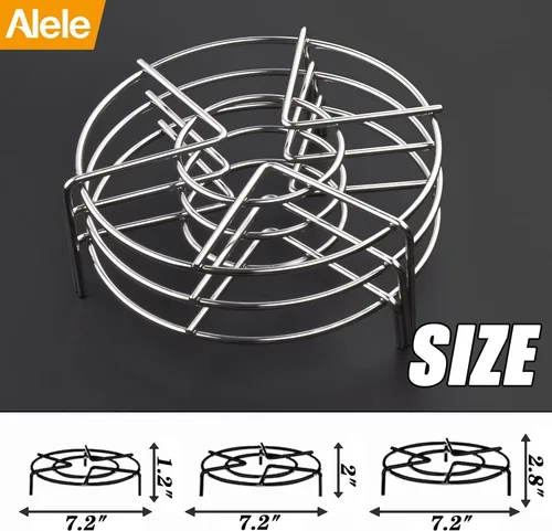 Miniatura 10 de Estante de vapor Trivet de acero inoxidable Estante de vapor olla a presión eléctrica Soporte de estante de vapor de 6 pulgadas de diámetro, paquete