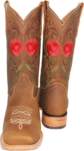 Miniatura 4 de Bota vaquera vaquera bordada de cuero para mujer