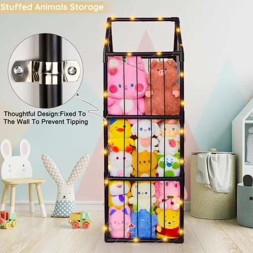 Miniatura 6 de Almacenamiento de Animales de Peluche Zoo Peluches Organizador de Almacenamiento de Juguetes Unicorn Castle PVC Soporte de Animales de Peluche