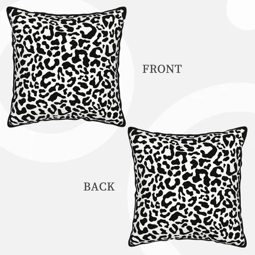 Miniatura 3 de Funda de almohada de terciopelo con estampado de leopardo y guepardo de 18 x 18 pulgadas, funda de almohada cuadrada decorativa en blanco y negro