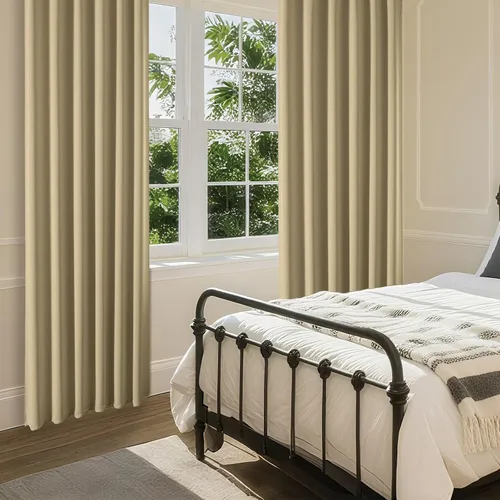 Miniatura 8 de CUCRAF Cortinas opacas de 45 pulgadas de largo, juego de 2 paneles para dormitorio, bolsillo para cortinero, cortinas de oscurecimiento
