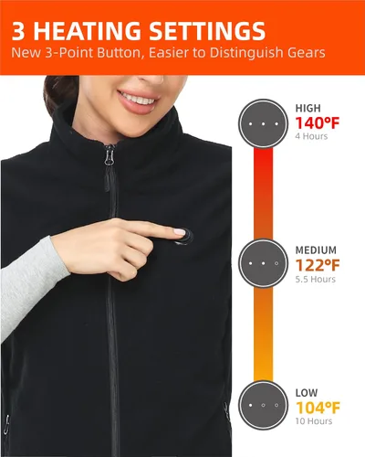 Miniatura 3 de HEWINZE Chaleco calefactor de forro polar para hombremujer con paquete