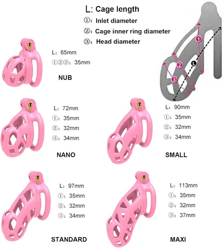 Miniatura 3 de Dispositivo de castidad masculina jaula para pene de resina 2.0, dispositivo de castidad masculina con 4 anillos para el pene, jaula de castidad