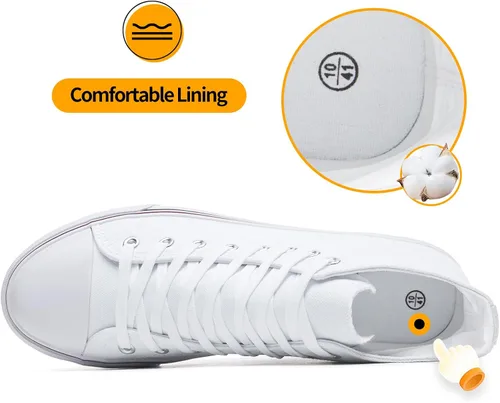 Miniatura 52 de ZGR Tenis de lona para hombre, con cordones, clásicos, casuales, para caminar