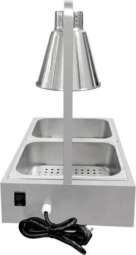 Miniatura 3 de Calentador portátil de papas fritas calentador de lámpara de calor infrarrojo estación de retención de alimentos con bombillas dobles y bandejas