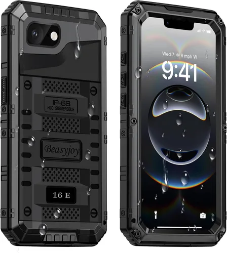 Miniatura 48 de Beasyjoy Funda impermeable para iPhone 12 Pro Max, cubierta protectora de cuerpo completo con protector de pantalla incorporado, resistente a Negro