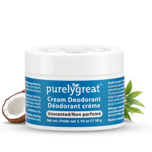 Miniatura 12 de Purelygreat Desodorante en crema perfumada de cítricos para mujeres y hombres, desodorante sin aluminio, para mujeres y hombres, vegano y control