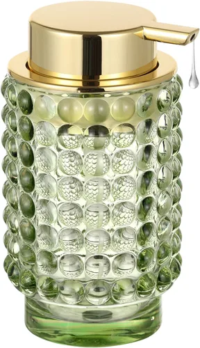 Miniatura 11 de Dispensador de jabón líquido de vidrio, dispensador de líquido rellenable con bomba dorada, dispensador de jabón para las manos para baño, cocina