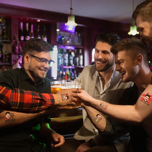 Miniatura 6 de Tatuajes corporales personalizados para despedida de soltera, calcomanías de despedida de soltero, suministros de fiesta con caras divertidas