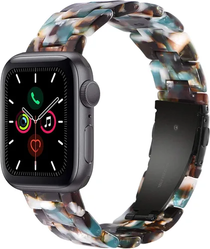 Miniatura 17 de Wongeto - Correa de resina compatible con Apple Watch Band (38mm 40mm) 1.496 pulgadas, 1.575 pulgadas, serie 5/4/3/2/1 para mujer y hombre con Rosa