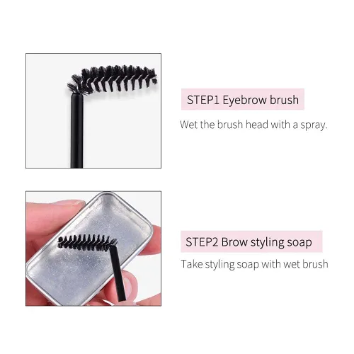 Miniatura 4 de Jabón para cejas, Jabón para peinar cejas 3D, Gel transparente para cejas con cera natural y duradera para cejas