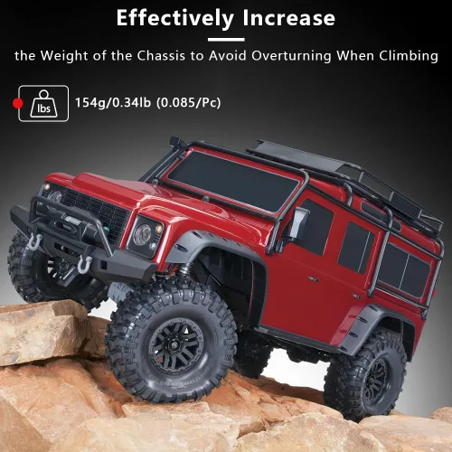 Miniatura 2 de GLOBACT Juego de pesos extendidos de latón negro de 5.43 oz, juego de contrapeso de 0.236 in, cubo hexagonal extendido para Trx4 Trx6 Axial SCX10 II
