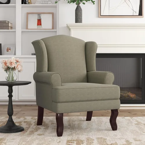 Miniatura 8 de Silla decorativa, sillón tapizado con respaldo alto con esponja de alta resistencia y patas de madera, sillas individuales modernas y cómodas de Un