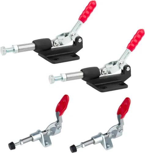 Miniatura 11 de POWERTEC 4PK abrazadera de palanca de empuje y tracción, capacidad de retención de 500 libras, abrazadera de palanca de empuje y tracción